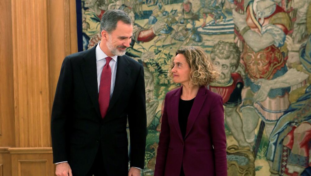El rey Felipe VI con Meritxel Batet el 07/01/2020