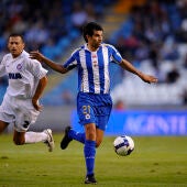 Juan Carlos Valerón durante un partido con el Deportivo