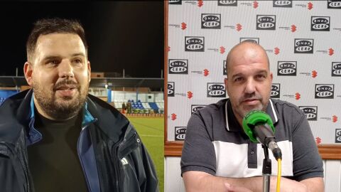 Rub&eacute;n Chamero, entrenador, y Miguel &Aacute;ngel Garc&iacute;a, delegado del equipo