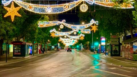 Luces en la Gran Vía de Murcia