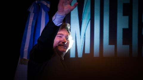 Javier Milei tras su victoria en las elecciones argentinas