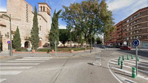 Estado actual de la plaza de la iglesia de La Torre