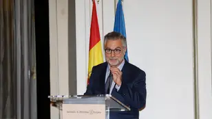 Carlos Alsina, durante su discurso tras recibir el premio 'Francisco Cerecedo'