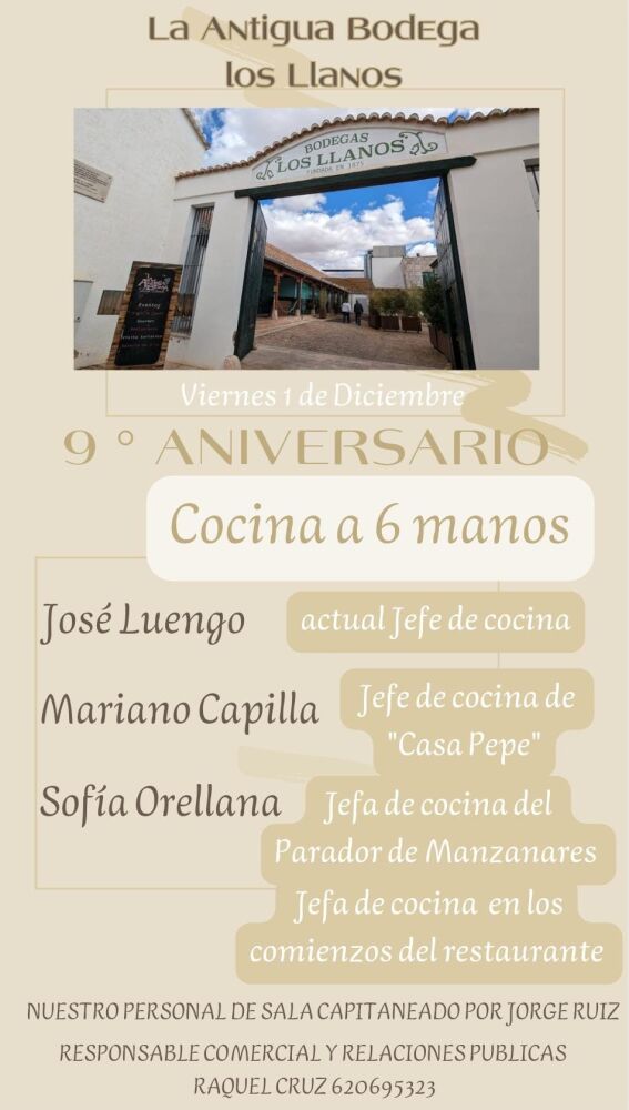 Cena a 6 manos del 9º aniversario