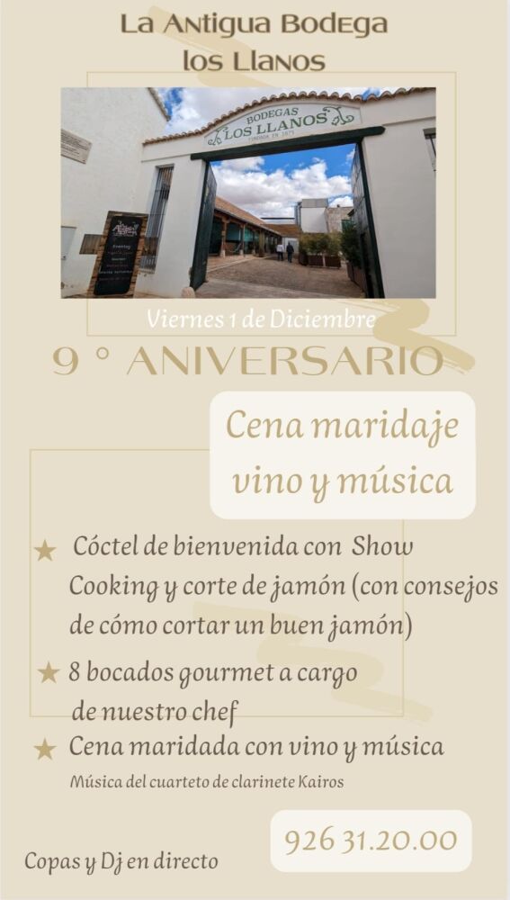Cena a 6 manos del 9º aniversario