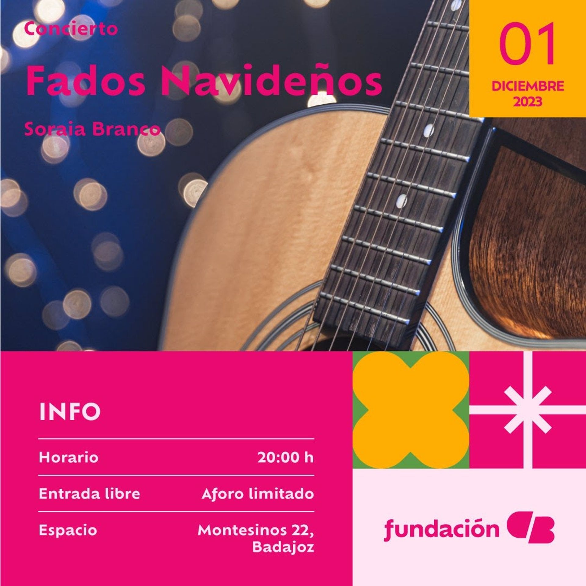 La artista Soraia Branco ofrecerá un concierto de fados navideños el próximo viernes en Badajoz La artista Soraia Branco ofrecerá un concierto de fados navideños el próximo viernes en Badajoz