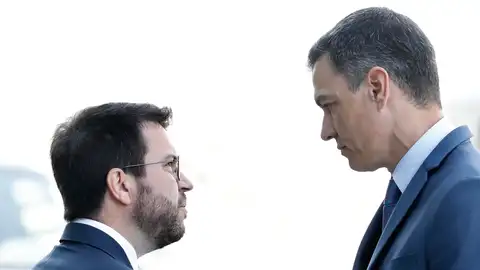 Pere Aragonès, presidente de la Generalitat, y Pedro Sánchez, presidente del Gobierno Pere Aragonès, presidente de la Generalitat, y Pedro Sánchez, presidente del Gobierno