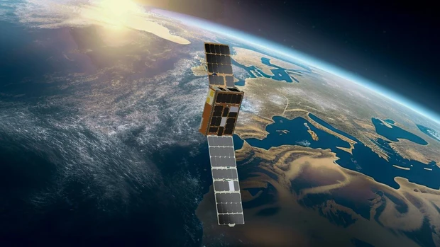 Representación del satélite ALISIO-1 en el espacio