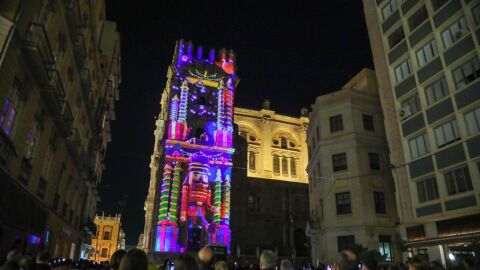 Video mapping en la Catedral de Málaga por Navidad