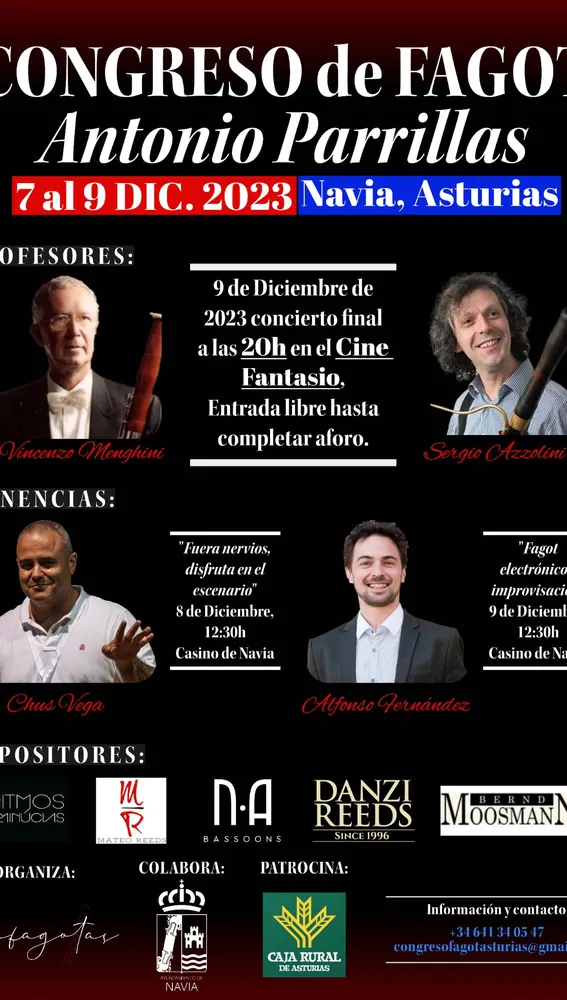 Los dos mejores fagotistas de Europa estarán en el congreso de Navia. Los dos mejores fagotistas de Europa estarán en el congreso de Navia.