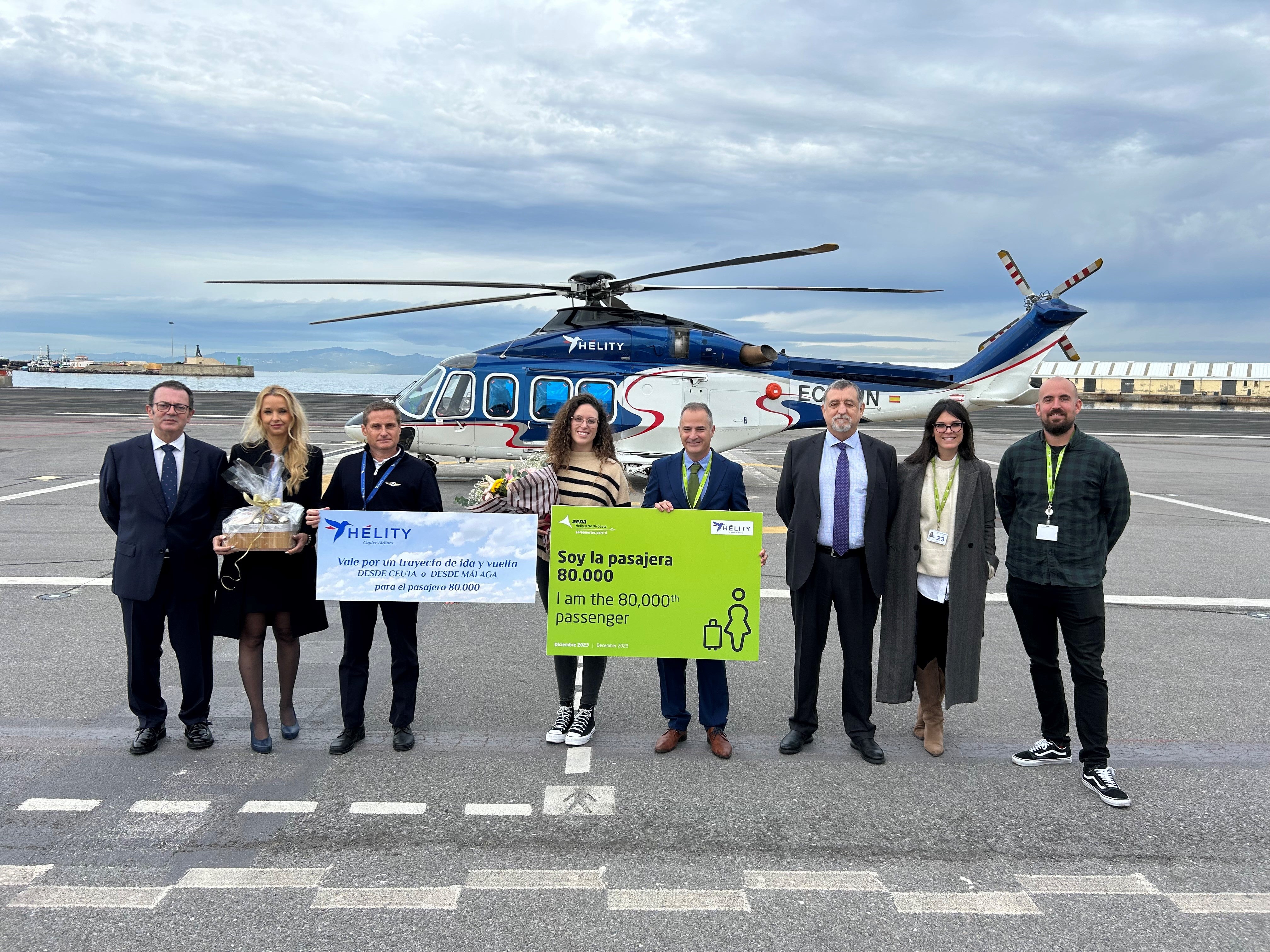 El Helipuerto de Ceuta ha alcanzado, por primera vez, los 80.000 pasajeros en un año El Helipuerto de Ceuta ha alcanzado, por primera vez, los 80.000 pasajeros en un año