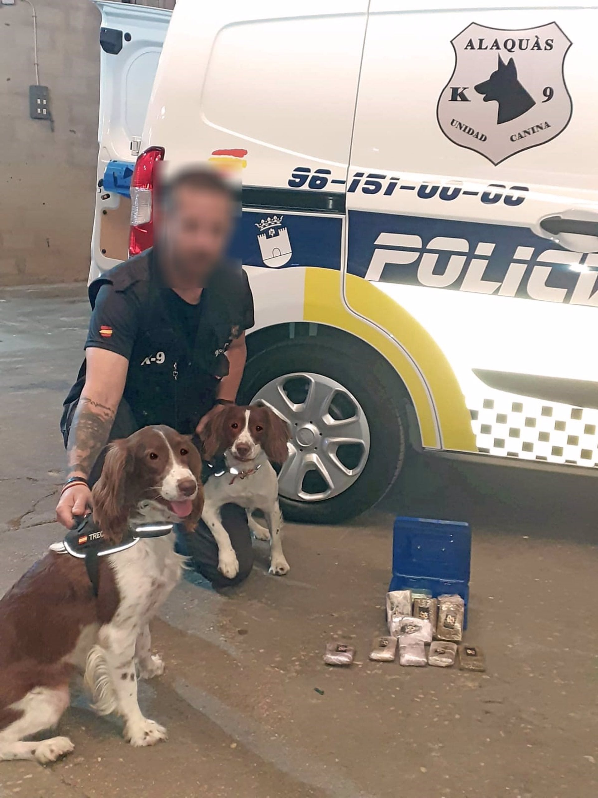 10.000 euros en droga, detectada por un perro policía en Alaquàs (Valencia) 10.000 euros en droga, detectada por un perro policía en Alaquàs (Valencia)