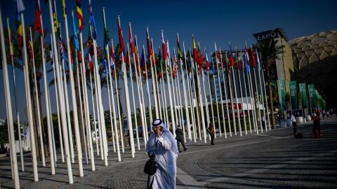 Un participante camina por la COP, en una fotograf&iacute;a de archivo