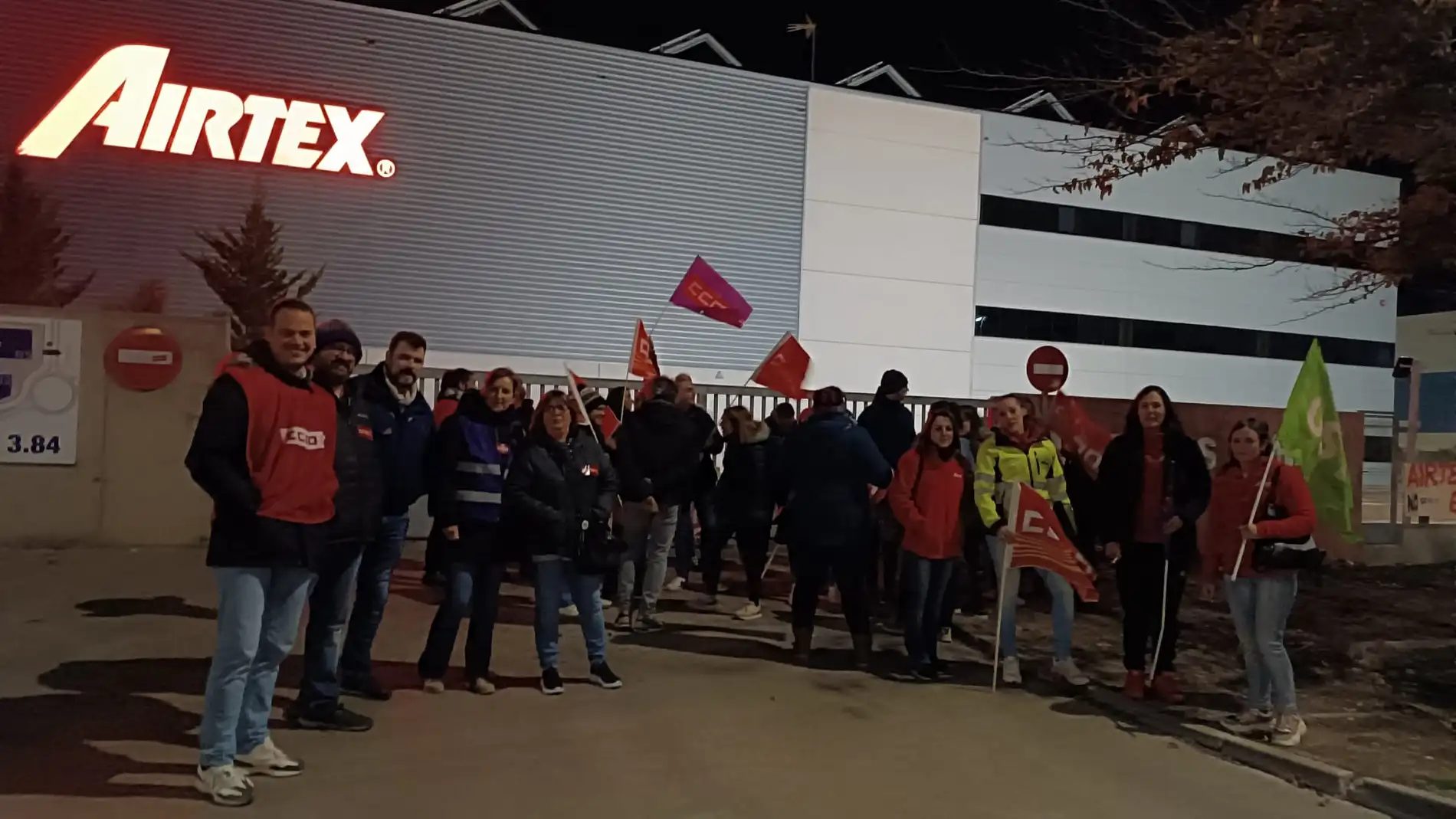 Los trabajadores de Airtex durante una de sus protestas de rechazo al ERE