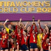 La selección española celebra el Mundial