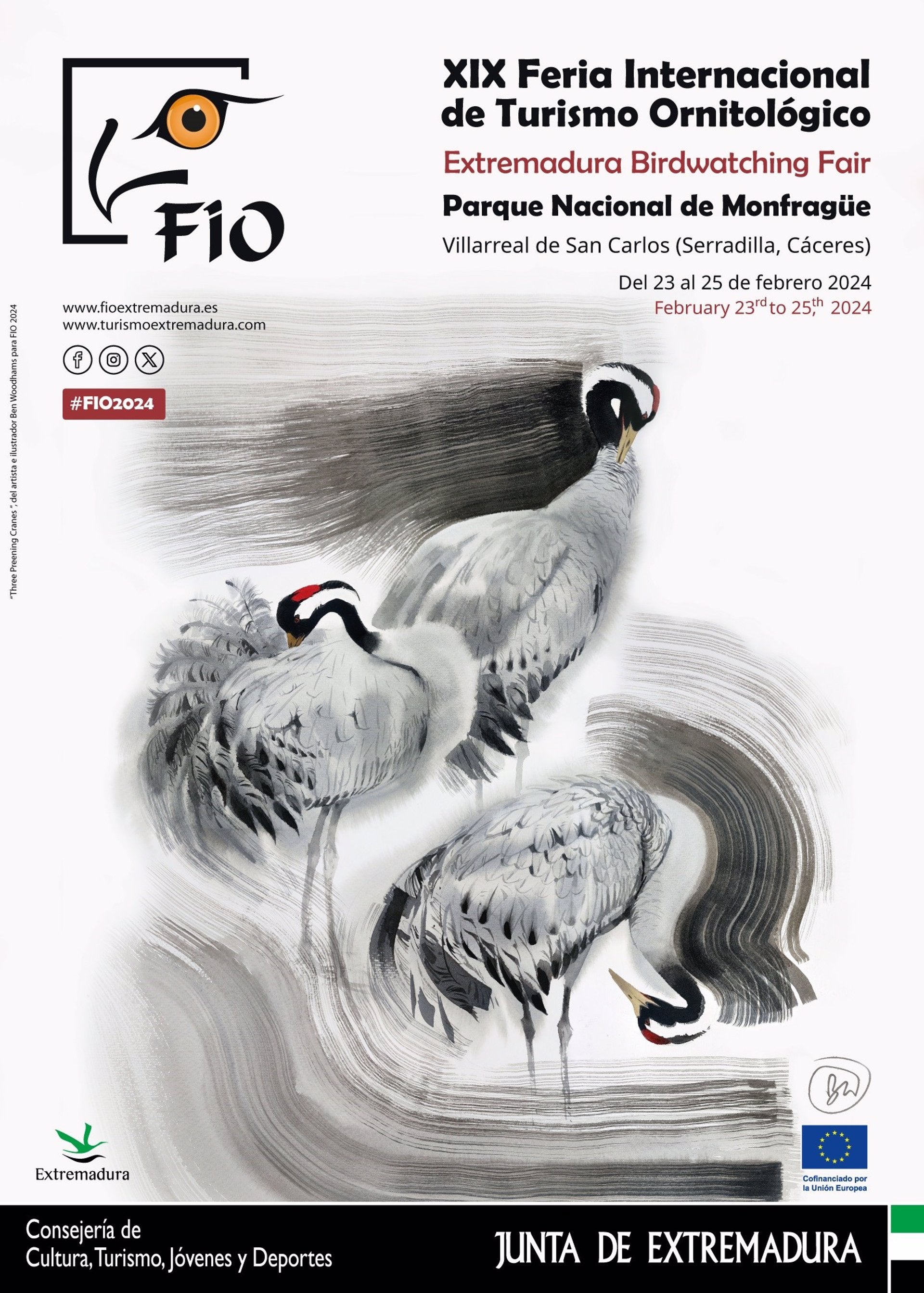 Las Grullas ilustran el cartel de la Feria Internacional de Turismo Ornitológico 2024 Las Grullas ilustran el cartel de la Feria Internacional de Turismo Ornitológico 2024