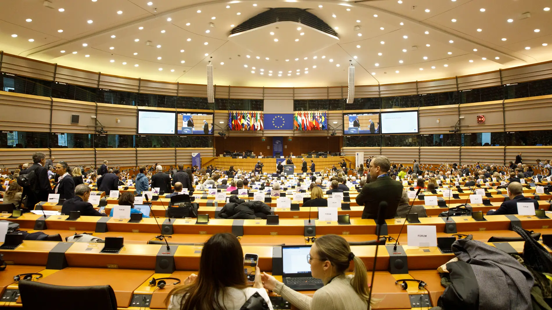 Vista general del interior del Parlamento Europeo