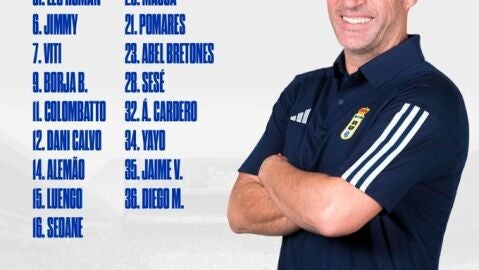 Convocatoria del Oviedo para Villarreal
