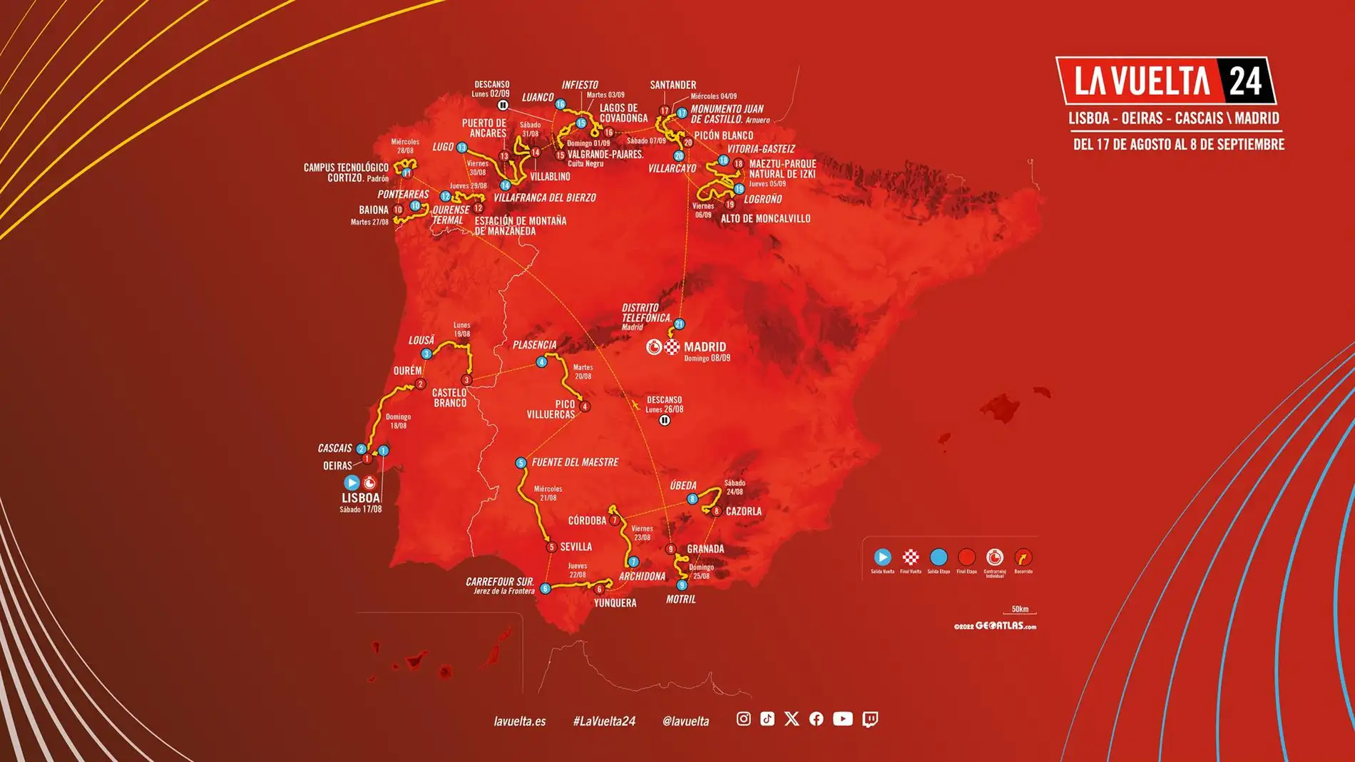 La Vuelta Ciclista a España 2024 regresa a Extremadura con dos etapas el 20 y 21 de agosto