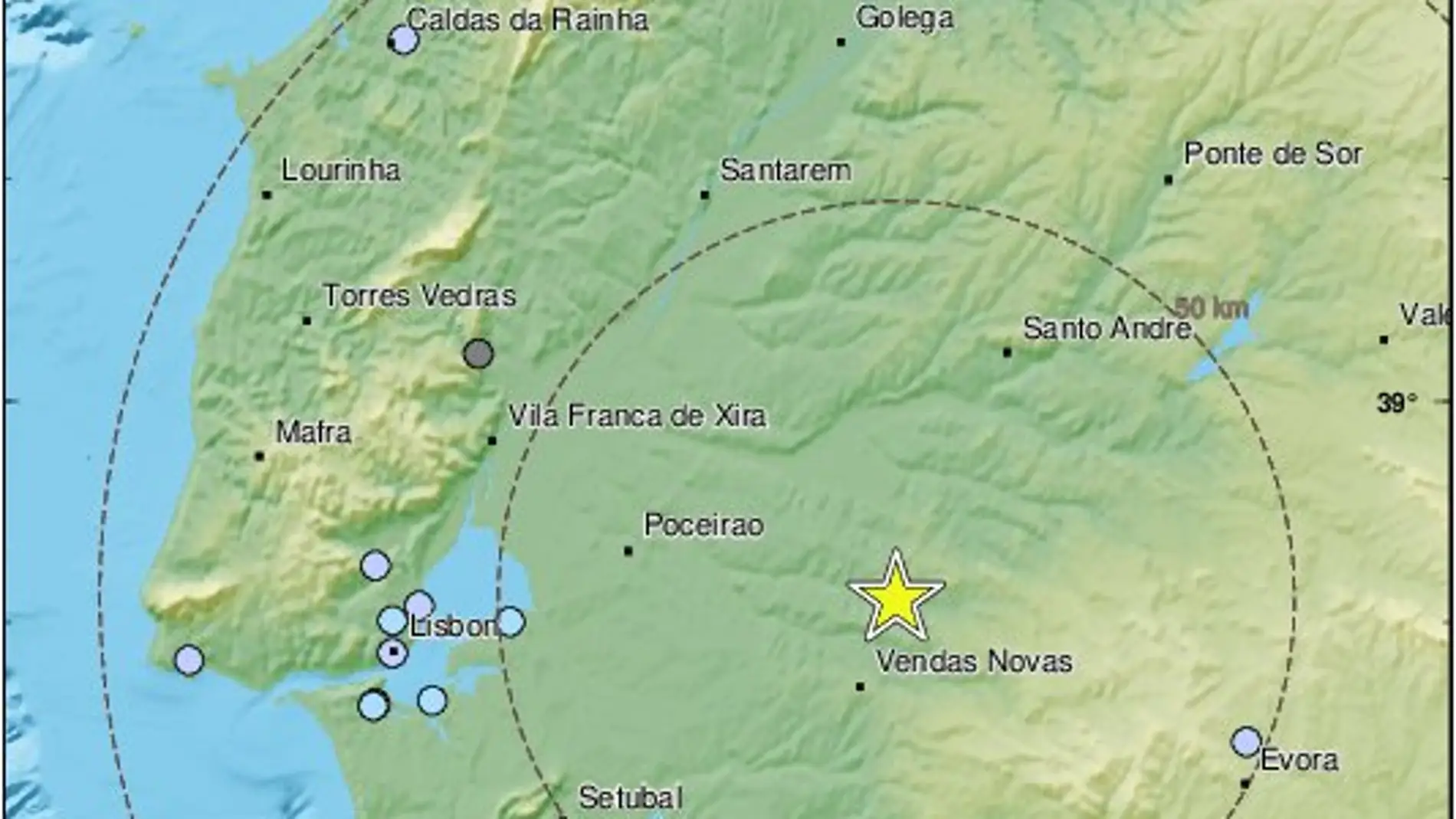 Un pequeño temblor de tierra con epicentro en Portugal se hacía sentir en la noche de este lunes en Badajoz