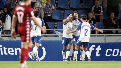 Celebraci&oacute;n de un gol del Tenerife