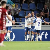 Celebración de un gol del Tenerife Celebración de un gol del Tenerife