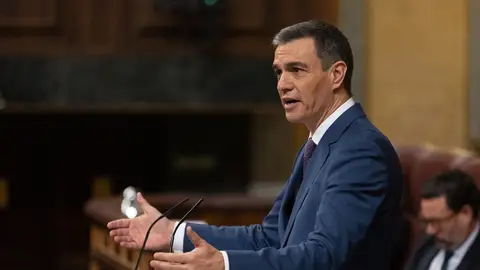 Imagen de archivo del presidente del Gobierno, Pedro Sánchez, durante una sesión del Congreso La amnistía reabre la actividad parlamentaria en 2024 con riesgos para el Gobierno