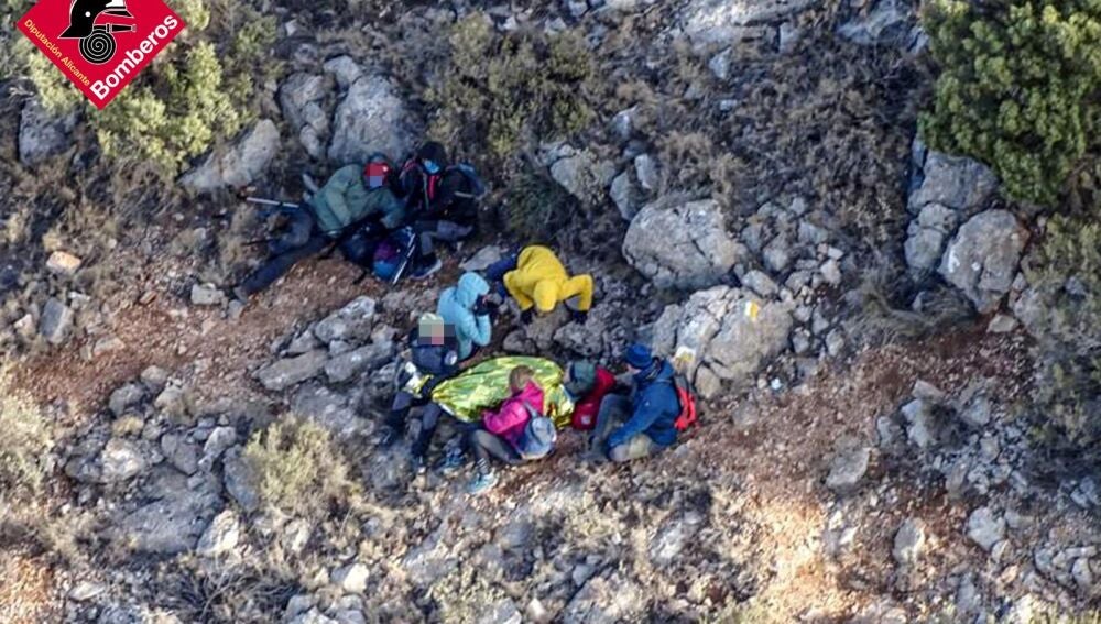 Zona rocosa donde han caído los escaladores