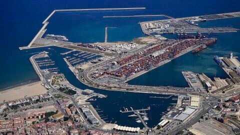 Vista aérea del puerto de València