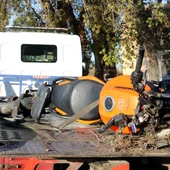 Una moto accidentada a Catalunya a finals de novembre Una moto accidentada a Catalunya a finals de novembre