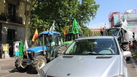Tractores en una protesta de La Unió