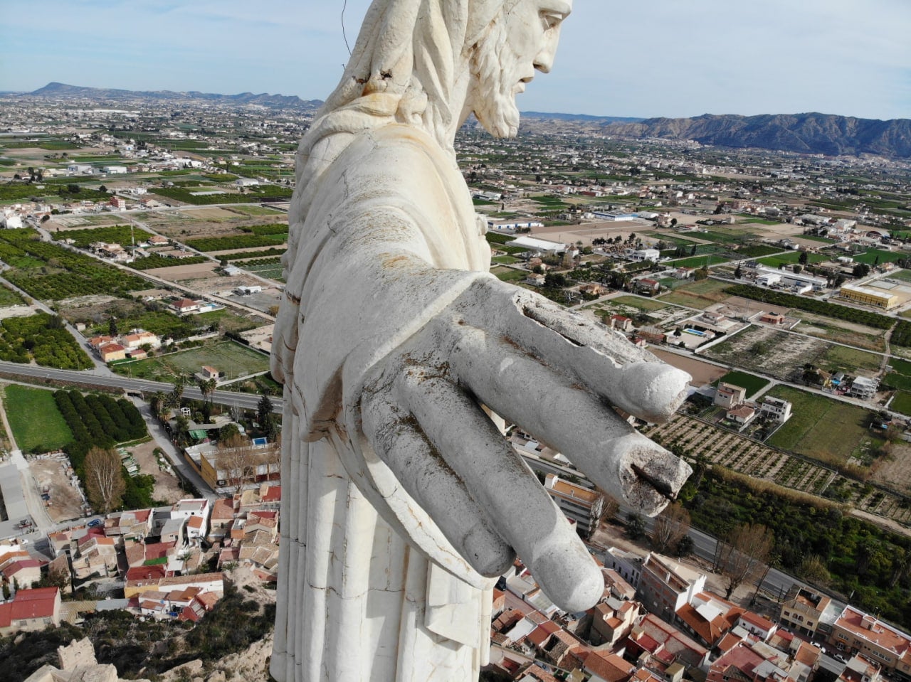 Huermur denuncia el mal estado del Cristo de Monteagudo y exige medidas inmediatas para evitar daños Huermur denuncia el mal estado del Cristo de Monteagudo y exige medidas inmediatas para evitar daños