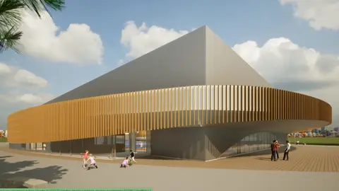 Vista exterior de cómo será el 'Tómbla Arena' Vista exterior de cómo será el 'Tómbla Arena'