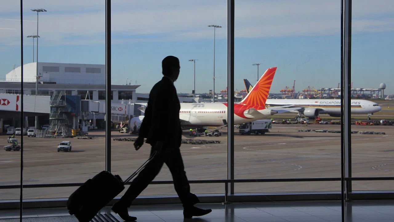 Pasajero en aeropuerto