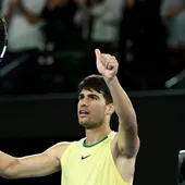 Carlos Alcaraz durante un partido en el Open de Australia Carlos Alcaraz durante un partido en el Open de Australia
