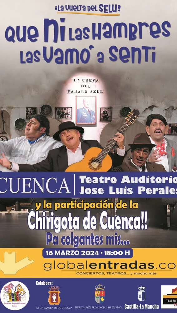 Cartel de las chirigotas participantes en el Auditorio de Cuenca