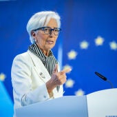 ECB president Christine Lagarde answering questions from journalists during the ECB Governing Council Press Conference in Frankfurt, 25 January 2024.