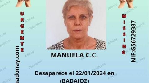 Contin&uacute;a la b&uacute;squeda de Manoli Castillejo, desaparecida desde la tarde del lunes