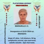 Continúa la búsqueda de Manoli Castillejo, desaparecida desde la tarde del lunes