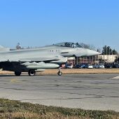 Un Eurofighter del Ejército del Aire en una base militar de la OTAN en Bulgaria