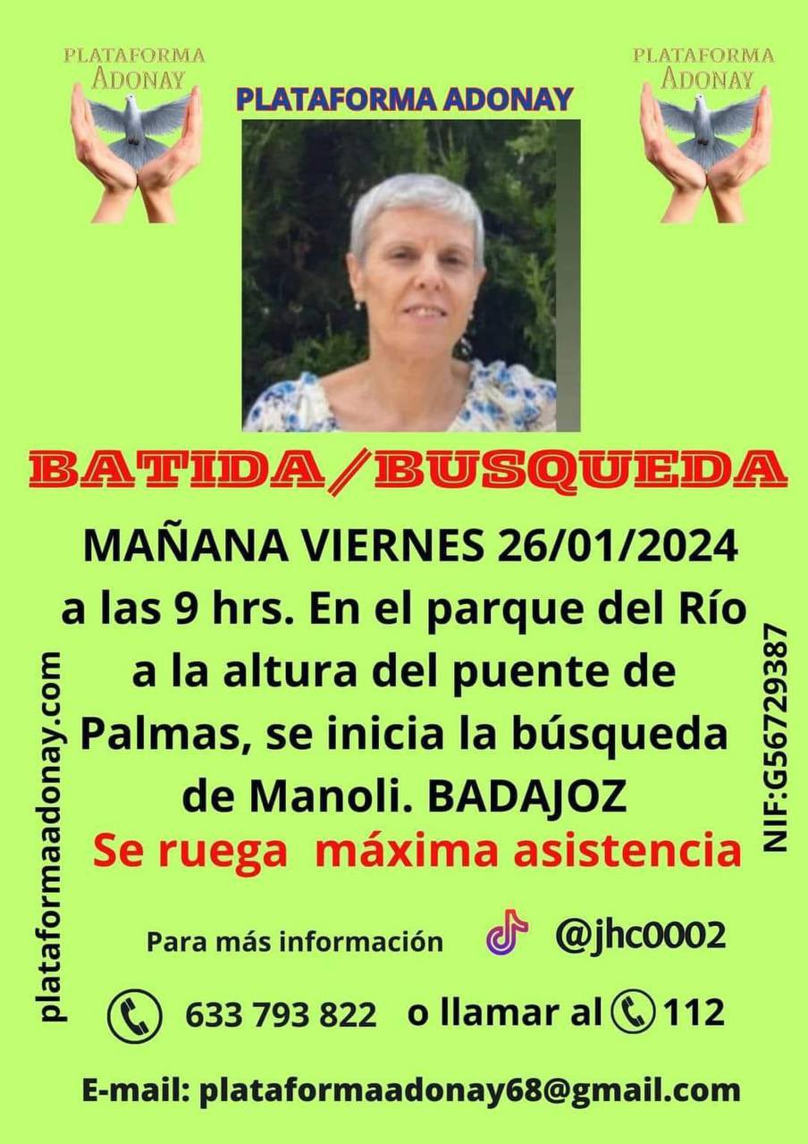 Policía Nacional y Protección Civil retoman este viernes la búsqueda de la mujer desaparecida en Badajoz Policía Nacional y Protección Civil retoman este viernes la búsqueda de la mujer desaparecida en Badajoz
