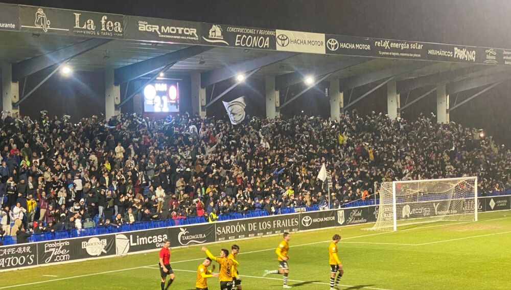 Celebración del 2-1 al Rayo Majadahonda