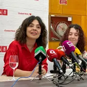 Pilar Zamora durante la rueda de prensa Pilar Zamora durante la rueda de prensa