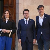 Aragonès, amb la vicepresidenta Vilagrà i el viceconseller Sabrià.