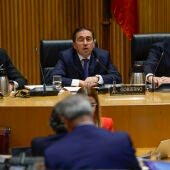 El ministro de Asuntos Exteriores, José Manuel Albares, comparece en la Comisión de Asuntos Exteriores este lunes en el Congreso.