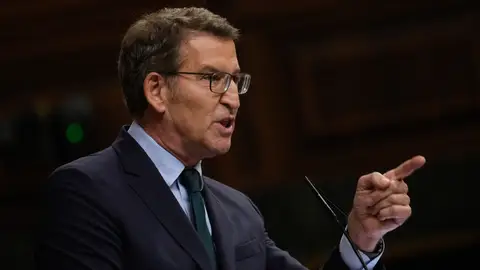 El líder del PP, Alberto Núñez Feijóo este martes en el pleno del Congreso El líder del PP, Alberto Núñez Feijóo este martes en el pleno del Congreso/ EFE/ Borja Sánchez Trillo