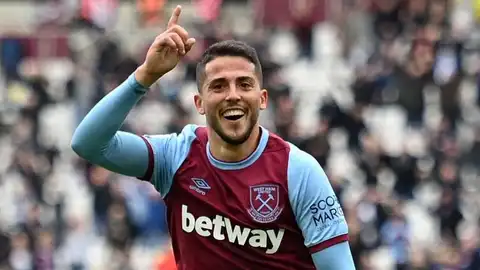 Pablo Fornals celebra un gol con el West Ham. Pablo Fornals celebra un gol con el West Ham.