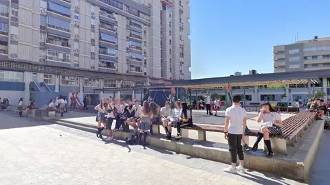 Plaza de los 'pisos azules' de Elche. Plaza de los 'pisos azules' de Elche.