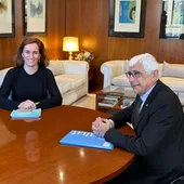 La ministra de Sanitat, Mónica García, i el conseller de Salut, Manel Balcells, en la reunió que han celebrat aquest divendres a Madrid La ministra de Sanitat, Mónica García, i el conseller de Salut, Manel Balcells, en la reunió que han celebrat aquest divendres a Madrid