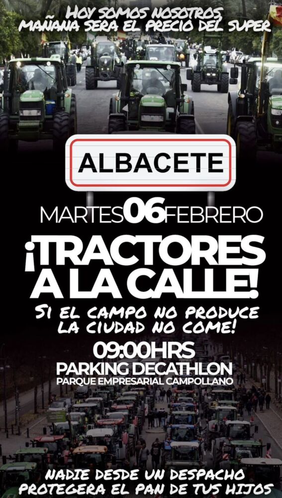 Manifestación agricultores y ganaderos en Albacete